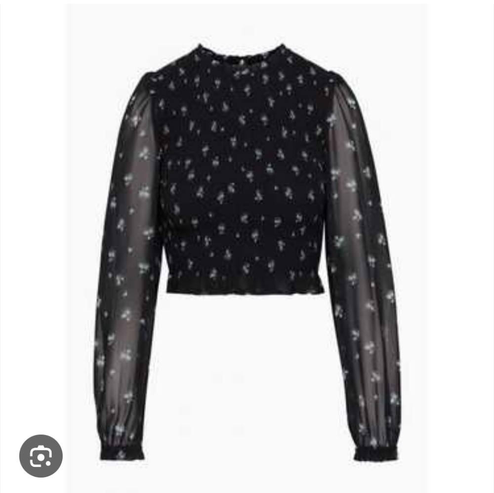 Wilfred Black Floral Long Sleeve Blouse - Picture 2 of 5